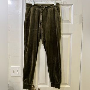 Dark military velvet joggers